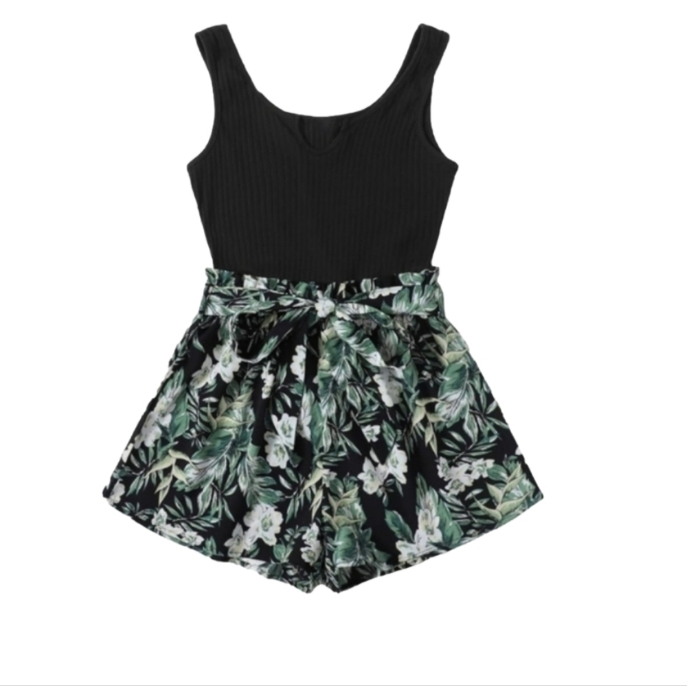 Soly Hux Tank Romper Tropicial Print